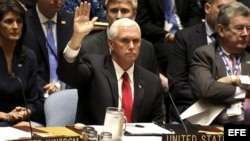 El vicepresidente estadounidense, Mike Pence, durante la segunda jornada del 72 Período de Sesiones de la Asamblea General de las Naciones Unidas.