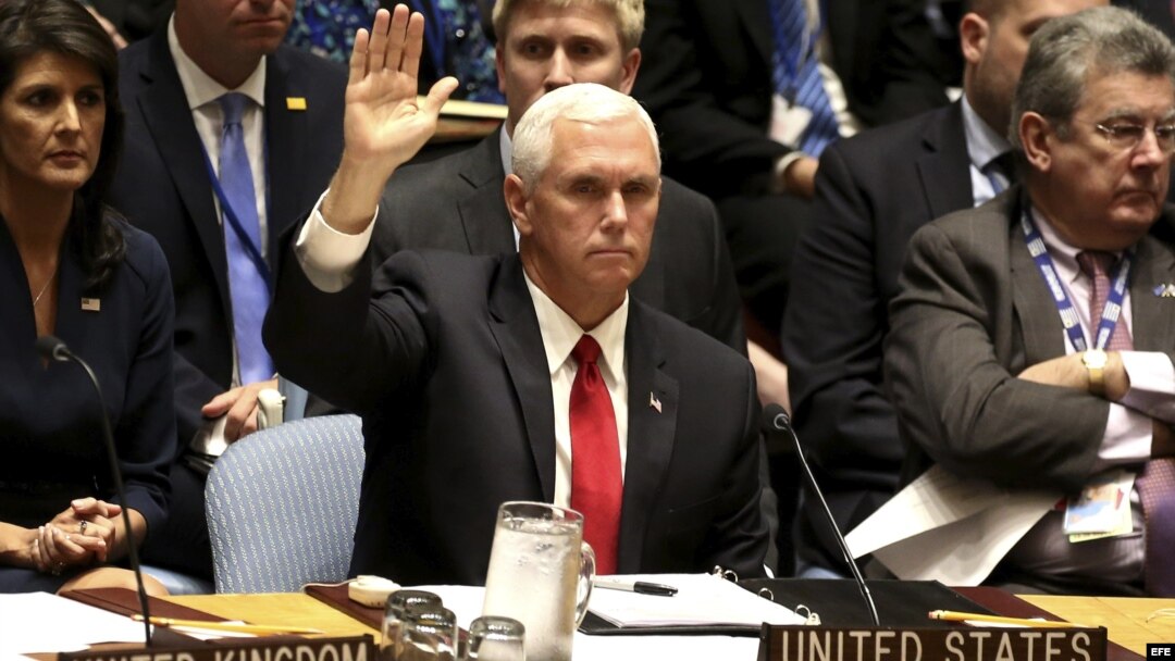 El vicepresidente estadounidense, Mike Pence, durante la segunda jornada del 72 Período de Sesiones de la Asamblea General de las Naciones Unidas.