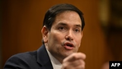 El senador Marco Rubio ante el Comité de Exteriores del Senado el 15 de enero de 2025, a pocos días de asumir el cargo de Secretario de Estado de Estados Unidos. (AFP/Andrew Caballero-Reynolds).