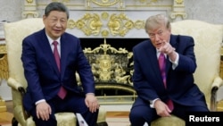 El presidente de Estados Unidos, Donald Trump, y el presidente de China, Xi Jinping, se reúnen en la Casa Blanca en Washington D. C.