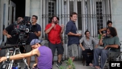 Rodaje de una escena el 22 de junio de 2015, en La Habana, Cuba.