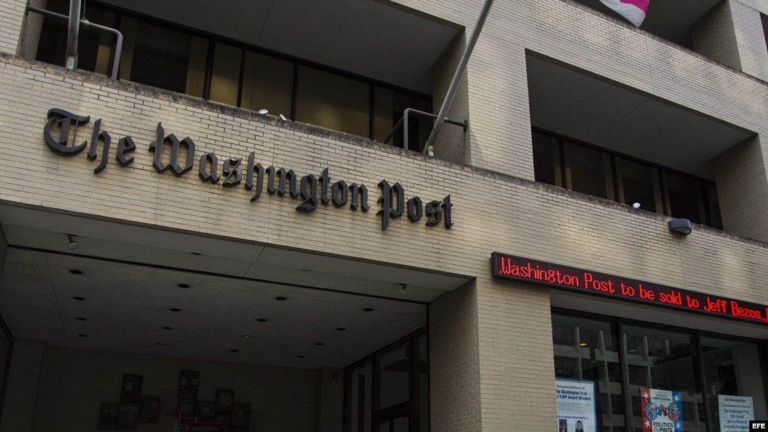 Vista general de la fachada del edificio del The Washington Post, en Washington (EE. UU.). 
