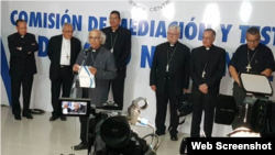 El cardenal de Nicaragua, Leopoldo Brenes en conferencia de prensa
