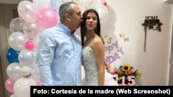 Vanessa Martínez, una de las víctimas de los terremotos en Venezuela, junto a su padre