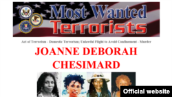 Página del FBI pidiendo información sobre Joanne Chesimard, una de los 10 terroristas más buscados.