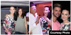 Katy Perry junto a Mariela Castro, el salsero cubano Isaac Delgado y otros invitados a una fiesta privada en La Habana.