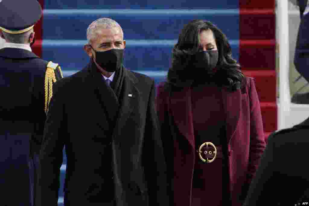 El ex presidente, Barack Obama, y su esposa, Michelle Obama, atendieron al acto de investidura presidencial. (Foto de Patrick Semansky / POOL / AFP)