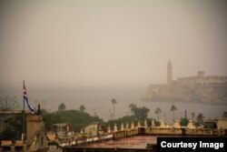 El Morro de La Habana en medio de un intenso aguacero a las 5:15 pm.