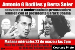Conferencia de prensa, Rodiles-Berta Soler. Cortesía R. Pulido.