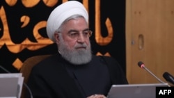 Presidente de Irán Hassan Rouhani durante una reunión del gabinete en Teherán