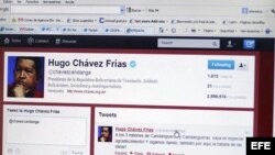 La cuenta @chavezcandanga, dirección en la red social Twitter de Hugo Chávez. 