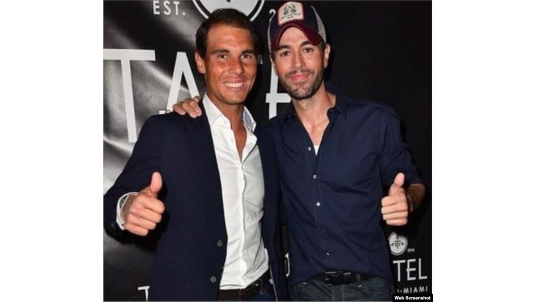 Rafael Nadal junto a su amigo Enrique Iglesias, en Miami.