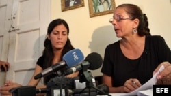 Familia Payá durante una rueda de prensa en La Habana, Cuba