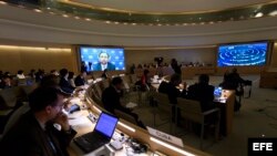 - El alto comisionado de la ONU para los Derechos Humanos, Zeid Ra'ad al Husein, interviene mediante un mensaje de video en la reunión del Consejo de Derechos Humanos de la Organización de las Naciones Unidas (ONU) en Ginebra (Suiza) sobre la situación en