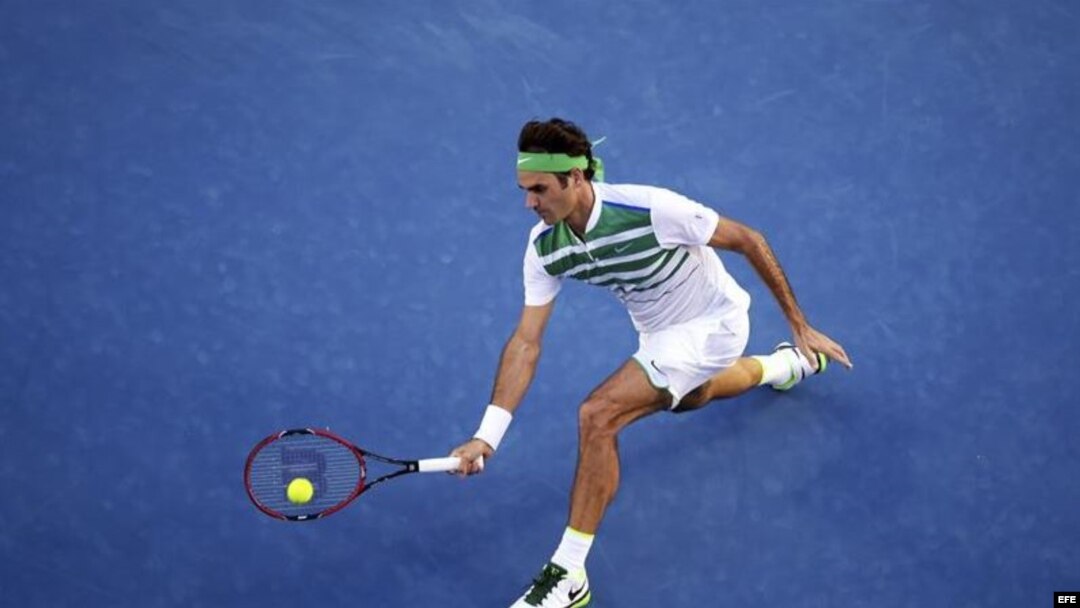 Roger Federer en el Abierto de tenis de Australia.