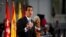 El presidente encargado de Venezuela Juan Guaidó habla durante su visita a Madrid, España, el 25 de enero del 2020.