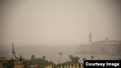 El Morro de La Habana en medio de un intenso aguacero a las 5:15 pm.