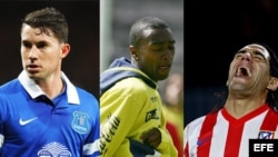 De izq. a dre. Bryan Oviedo, Jairo Campos y Radamel Falcao García 