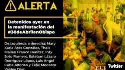 La alerta de Cubalex sobre los detenidos en Obispo. (Twitter/@CubalexDDHH)