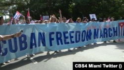 Marcha por la Libertad, en la ciudad de Miami el 22 de agosto de 2021