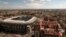 Vista aérea del estadio Santiago Bernabéu, en Madrid.