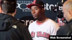 El jardinero cubano Julio Pablo Martínez, con el uniforme de Las Águilas de Trois-Rivieres, Liga Can-Am.