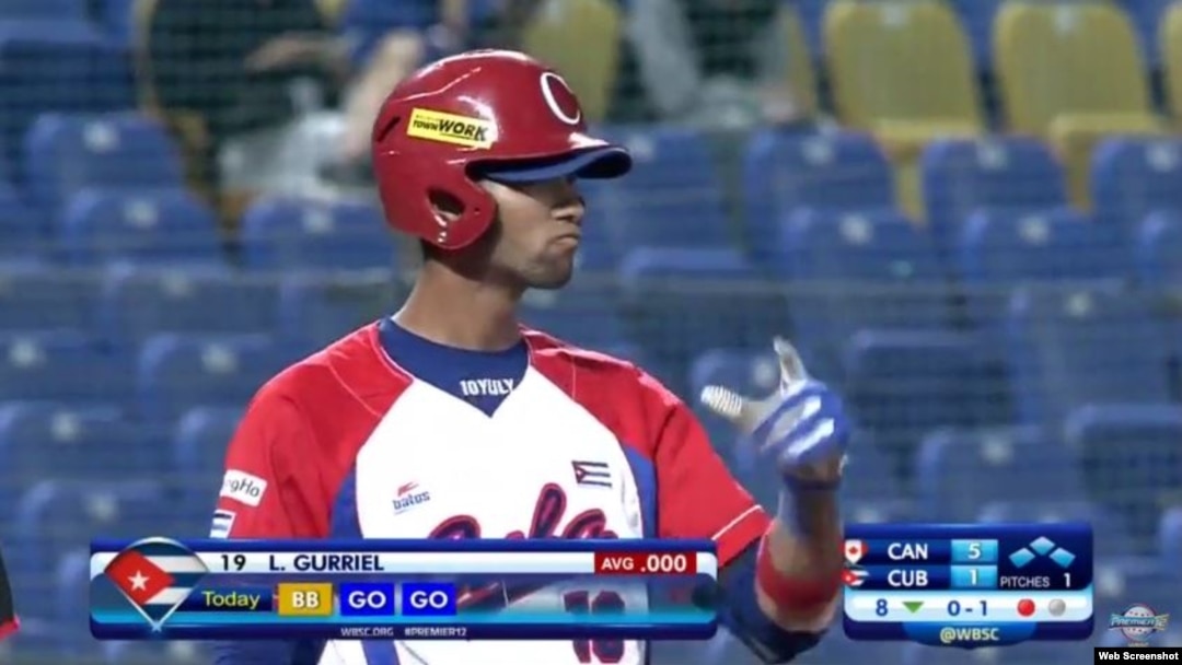Cuba vs Canadá. Lourdes Gurriel.
