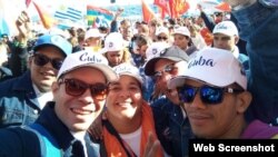 Miembros de la delegación cubana en Sochi, Rusia.