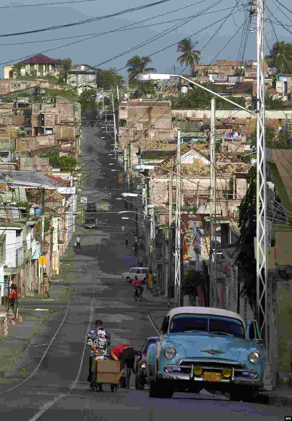 Una calle de Santiago de Cuba.