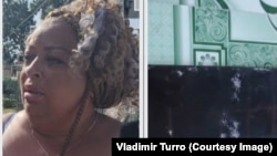 Funcionaria de Aguas de La Habana que agredió a Vladimir Turró, periodista independiente, y le destruyó el teléfono al tirárselo al suelo.