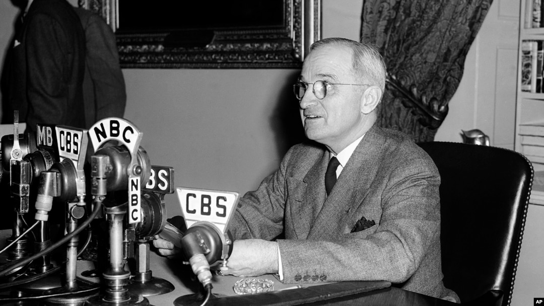 El presidente de Estados Unidos, Harry S. Truman, el 25 de abril de 1945. (AP Photo/Archivo).