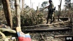 El campamento de las Fuerzas Armadas Revolucionarias de Colombia (FARC) y donde fue abatido "Raúl Reyes".