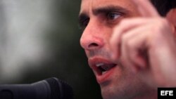 El candidato presidencial opositor de la oposición venezolana, Henrique Capriles Radonsky