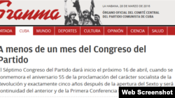 "Granma" reitera que el congreso comunista será en abril.