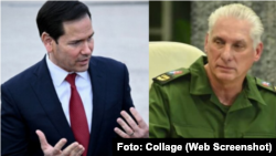 Secretario de Estado Marco Rubio / Gobernante cubano Miguel Díaz-Canel