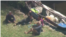 Cuatro inmigrantes cubanos descansan junto a su bote en el patio de una casa de Palmetto Bay.