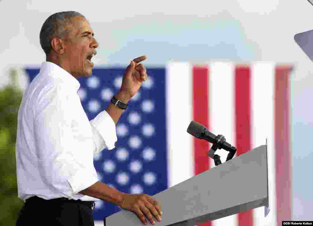 Visita del Ex Presidente Barak Obama a la FIU North Campus apoyo al candidato Joe Biden.