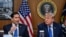 El presidente de Estados Unidos, Donald Trump, escucha al secretario de Estado, Marco Rubio, hablar durante una reunión del gabinete en Camp David, en Thurmont, Maryland (EE. UU.), el 31 de julio de 2026. REUTERS/Daniel Heuer