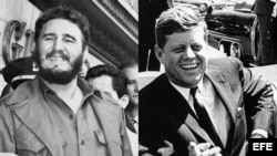 Combinación de fotografías de Fidel Castro y John F. Kennedy.