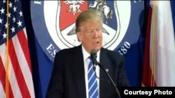 Trump durante su encuentro en Septiembre del 2016 con la Alianza Nacional Polaco-Estadounidense