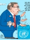 Bruno fue a dar la hora a la ONU.