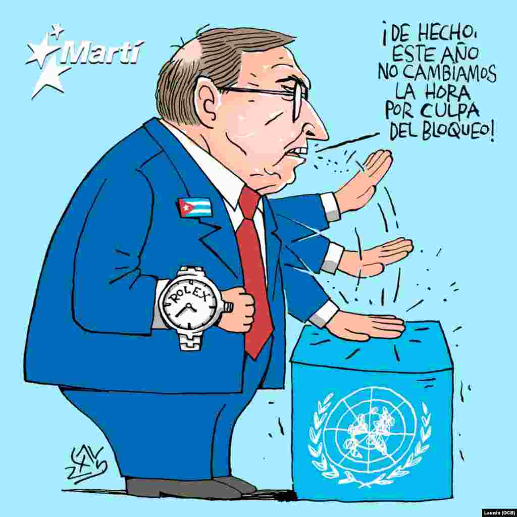 Bruno fue a dar la hora a la ONU.