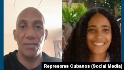 Rosángel Margarita Fournier, presidenta de la FEU en Ciencias Médicas de Camagüey, y William Peña, director del IPU Antonio Maceo, en Campechuela.