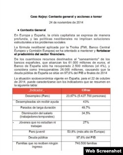 Página inicial del informe “Caso Rajoy: contexto general y acciones a tomar” elaborado por la embajada en Madrid.