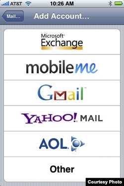 El servicio de email en teléfonos celulares de ETECSA no incluye por ahora a proveedores internacionales como gmail o yahoo.