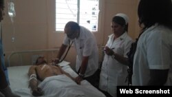 Heridos en el accidente de tráfico son atendidos en el Hospital Iluminado Rodríguez Rodríguez, del municipio de Jagüey Grande.