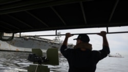 El portaaviones de la Armada de los Estados Unidos, USS Nimitz, está anclado en la bahía de Guanabara, el 8 de mayo de 2026.