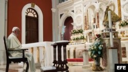 El Papa Francisco en el Santuario de la Virgen de la Caridad en el Cobre