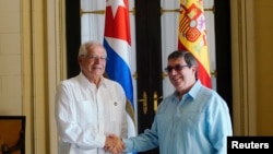 Josep Borrell y Bruno Rodríguez en La Habana. REUTERS/Alexandre Meneghini.