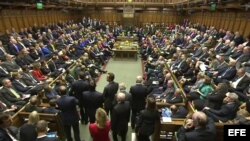 Vista general de la Cámara de los Comunes durante un debate en el Parlamento hoy, viernes 26 de septiembre de 2014.